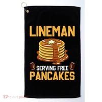 Football Lineman Serving Pancakes Daily Offensive Lineman Golf Towel thumb 0