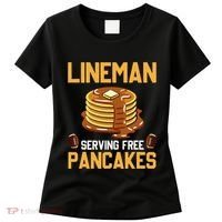 Football Lineman Serving Pancakes Daily Offensive Lineman Women's T-Shirt thumb 0