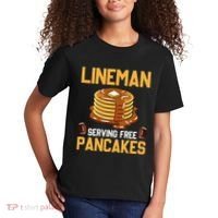 Football Lineman Serving Pancakes Daily Offensive Lineman Kids T-Shirt thumb 2