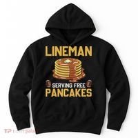 Football Lineman Serving Pancakes Daily Offensive Lineman Hoodie thumb 0