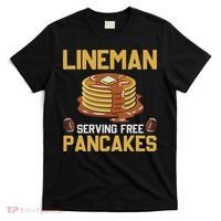 Football Lineman Serving Pancakes Daily Offensive Lineman T-Shirt thumb 0