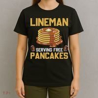Football Lineman Serving Pancakes Daily Offensive Lineman T-Shirt thumb 4