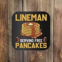 Football Lineman Serving Pancakes Daily Offensive Lineman Coaster thumb 0