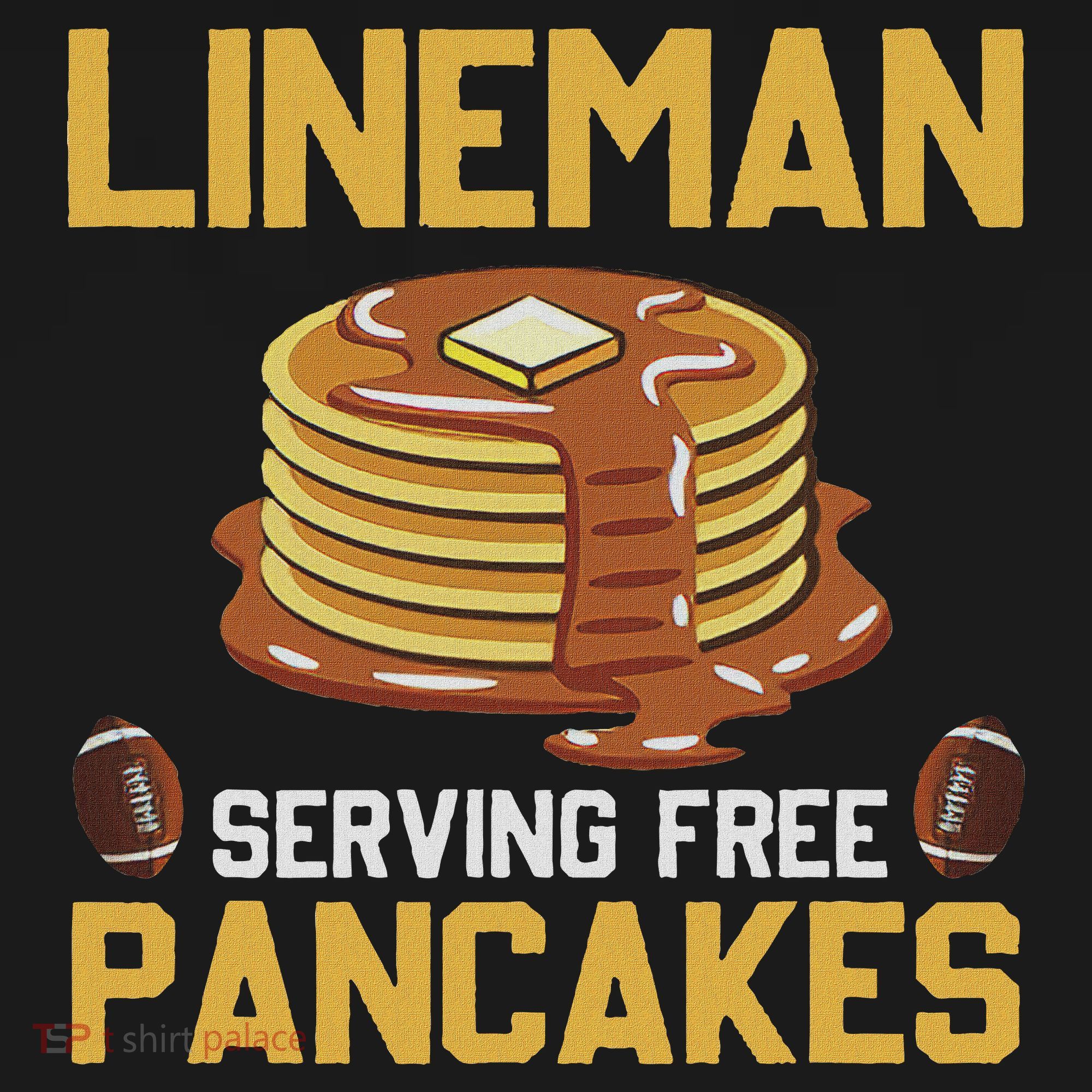 Football Lineman Serving Pancakes Daily Offensive Lineman Women's Hoodie