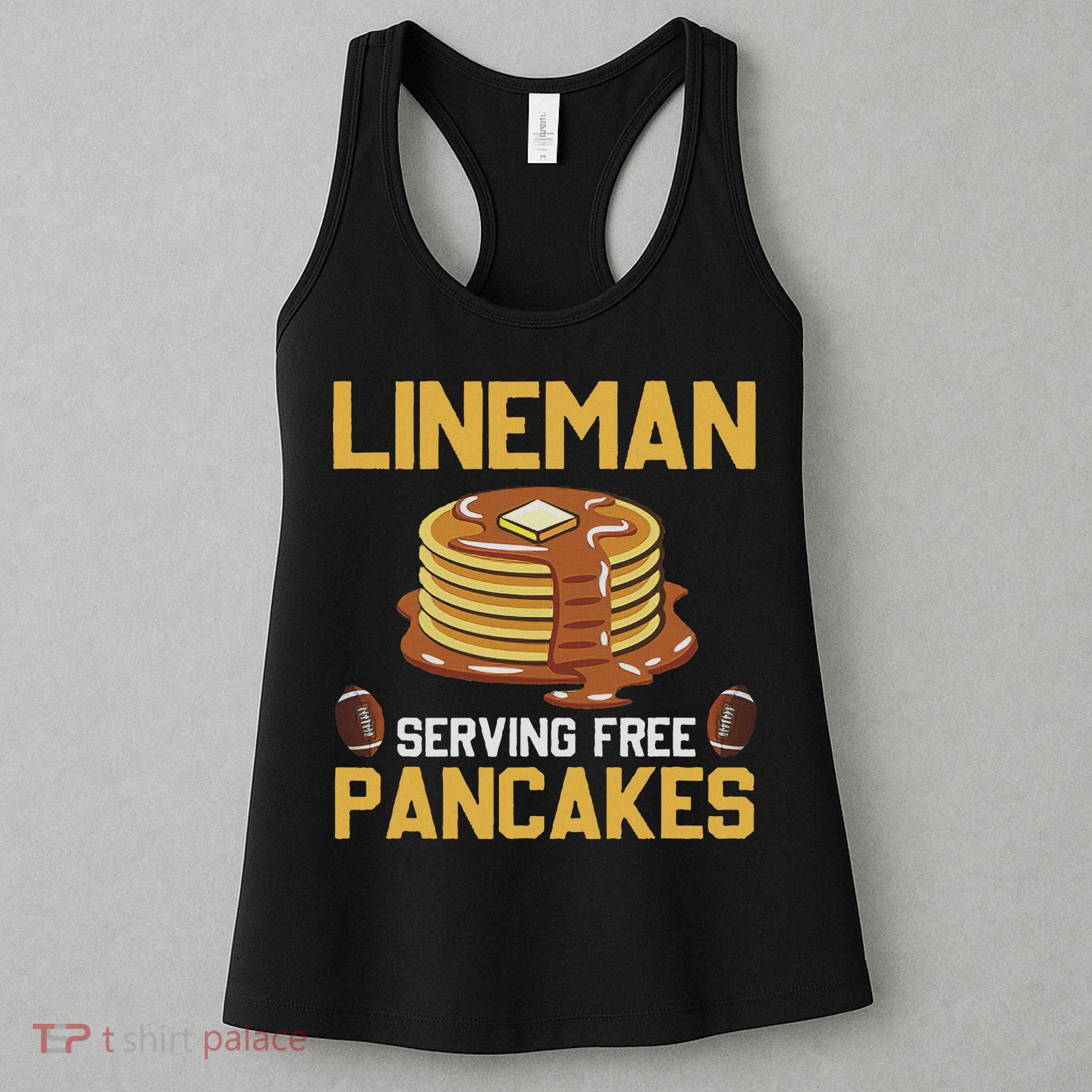 Football Lineman Serving Pancakes Daily Offensive Lineman Women's Tank Top