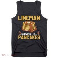 Football Lineman Serving Pancakes Daily Offensive Lineman Tank Top thumb 0