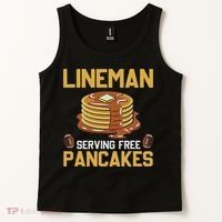 Football Lineman Serving Pancakes Daily Offensive Lineman Tank Top thumb 2