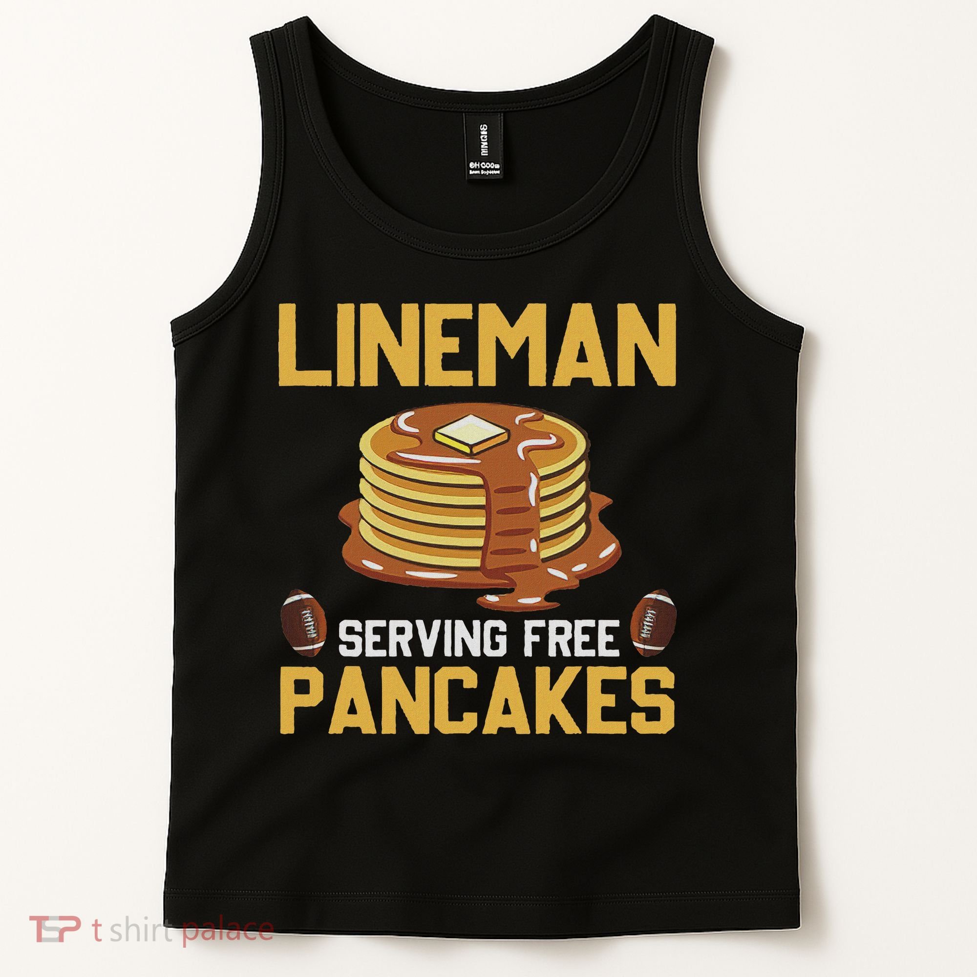 Football Lineman Serving Pancakes Daily Offensive Lineman Tank Top