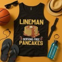 Football Lineman Serving Pancakes Daily Offensive Lineman Tank Top thumb 4
