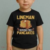 Football Lineman Serving Pancakes Daily Offensive Lineman Toddler T-Shirt thumb 2