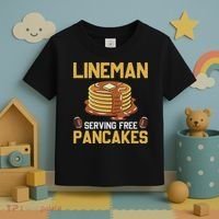 Football Lineman Serving Pancakes Daily Offensive Lineman Toddler T-Shirt thumb 3