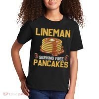 Football Lineman Serving Pancakes Daily Offensive Lineman Kids T-Shirt thumb 2