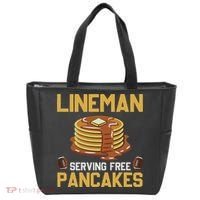 Football Lineman Serving Pancakes Daily Offensive Lineman Tote Bag thumb 0