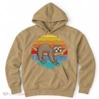 Funny Lazy Sloth Retro Sunset 1 Hoodie thumb 0