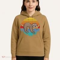 Funny Lazy Sloth Retro Sunset 1 Hoodie thumb 5