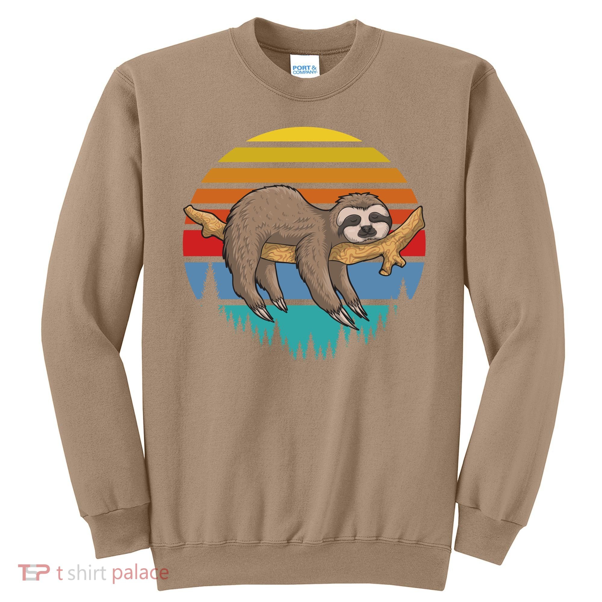 Funny Lazy Sloth Retro Sunset 1 Sweatshirt
