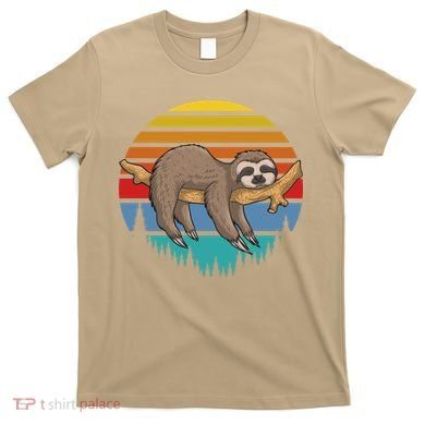 Funny Lazy Sloth Retro Sunset 1 T-Shirt