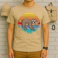 Funny Lazy Sloth Retro Sunset 1 T-Shirt thumb 6