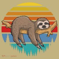 Funny Lazy Sloth Retro Sunset 1 Polo thumb 2