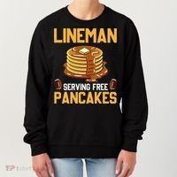 Football Lineman Serving Pancakes Daily Offensive Lineman Women's Sweatshirt thumb 0