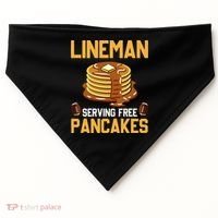 Football Lineman Serving Pancakes Daily Offensive Lineman USA-Made Doggie Bandana thumb 0