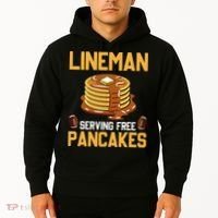 Football Lineman Serving Pancakes Daily Offensive Lineman Hoodie thumb 2
