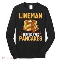 Football Lineman Serving Pancakes Daily Offensive Lineman Long Sleeve Shirt thumb 0