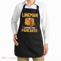 Football Lineman Serving Pancakes Daily Offensive Lineman Apron thumb 2