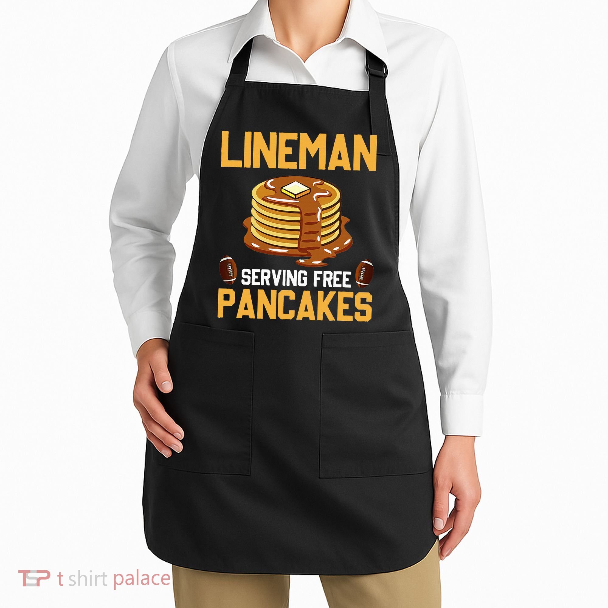 Football Lineman Serving Pancakes Daily Offensive Lineman Apron