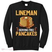 Football Lineman Serving Pancakes Daily Offensive Lineman Sweatshirt thumb 0