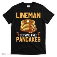 Football Lineman Serving Pancakes Daily Offensive Lineman T-Shirt thumb 0