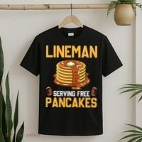 Football Lineman Serving Pancakes Daily Offensive Lineman T-Shirt thumb 2