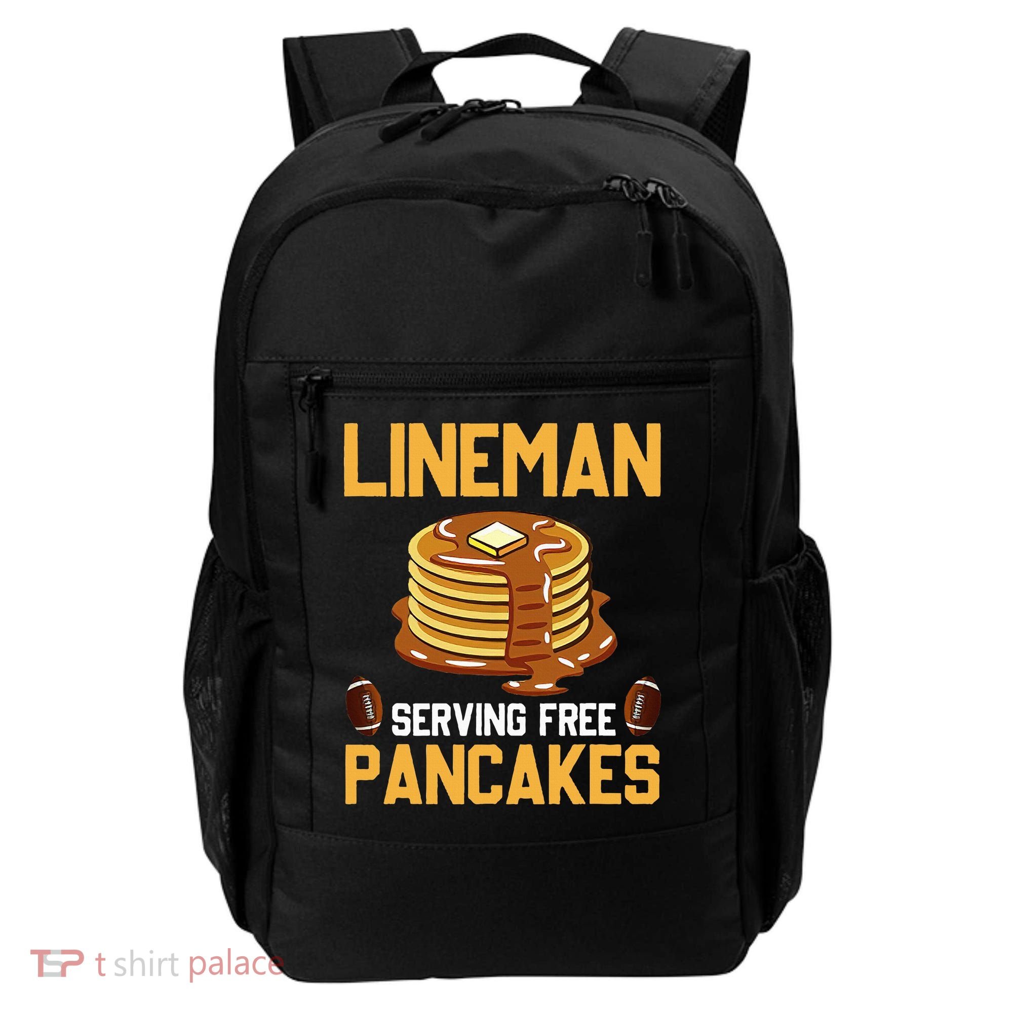 Football Lineman Serving Pancakes Daily Offensive Lineman Backpack