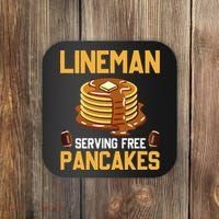 Football Lineman Serving Pancakes Daily Offensive Lineman Coaster thumb 0