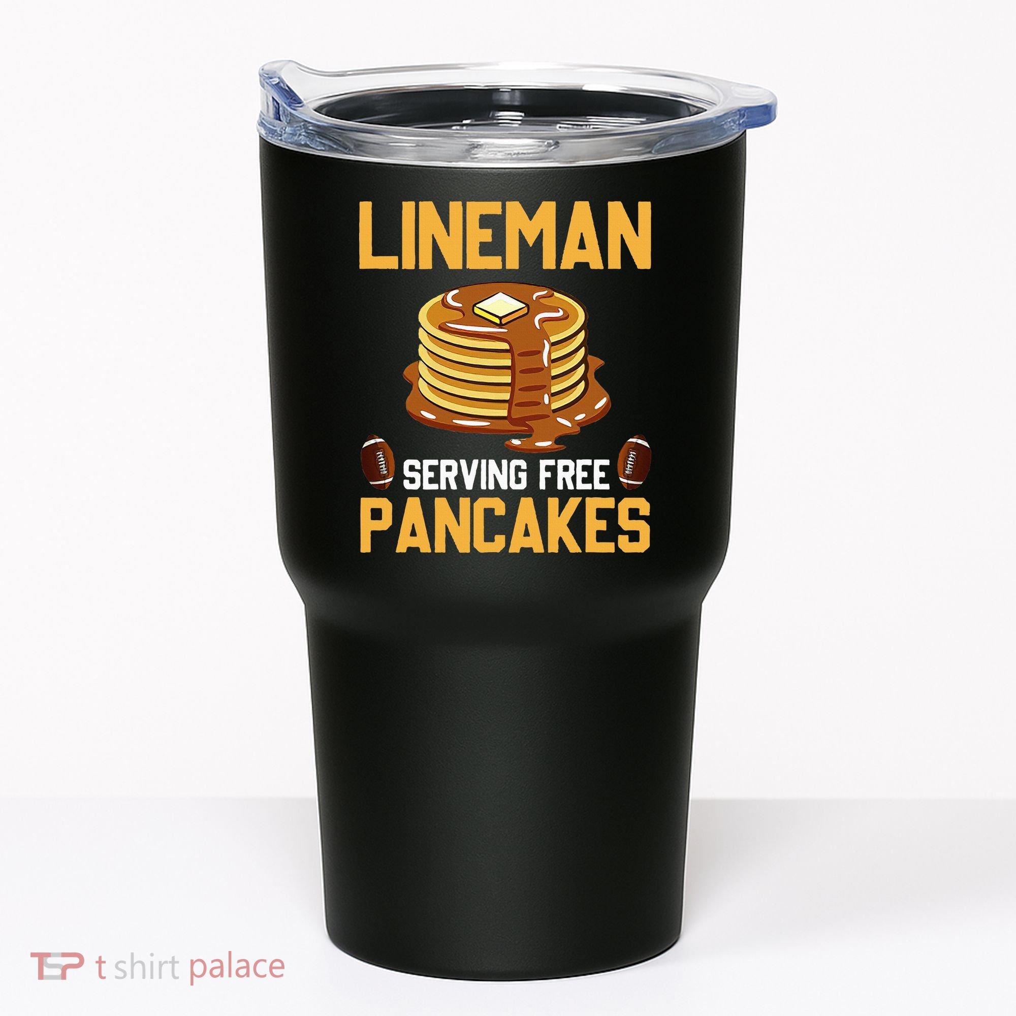 Football Lineman Serving Pancakes Daily Offensive Lineman Tumbler