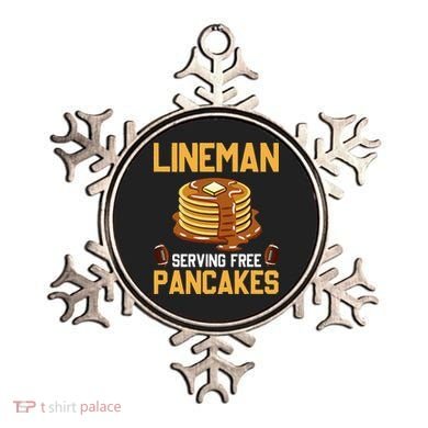 Football Lineman Serving Pancakes Daily Offensive Lineman Ornament