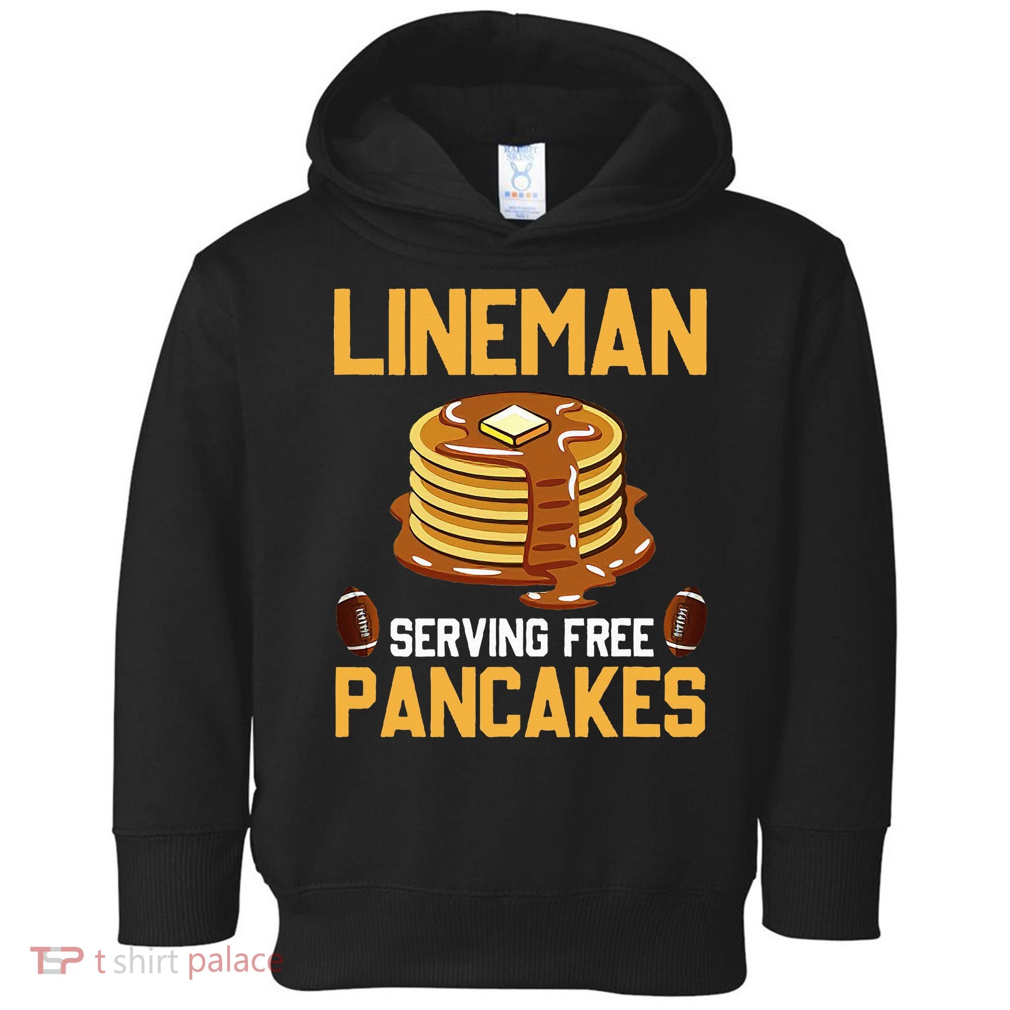 Football Lineman Serving Pancakes Daily Offensive Lineman Toddler Hoodie