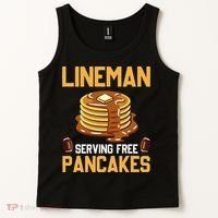 Football Lineman Serving Pancakes Daily Offensive Lineman Tank Top thumb 2
