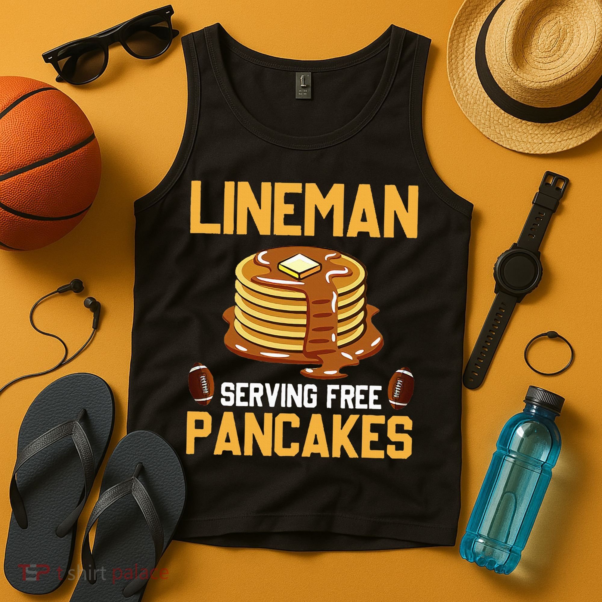 Football Lineman Serving Pancakes Daily Offensive Lineman Tank Top