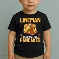 Football Lineman Serving Pancakes Daily Offensive Lineman Toddler T-Shirt thumb 2