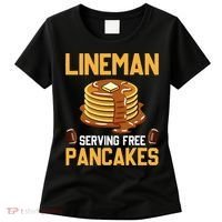 Football Lineman Serving Pancakes Daily Offensive Lineman Women's T-Shirt thumb 0