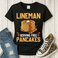 Football Lineman Serving Pancakes Daily Offensive Lineman Women's T-Shirt thumb 3