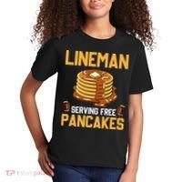Football Lineman Serving Pancakes Daily Offensive Lineman Kids T-Shirt thumb 2