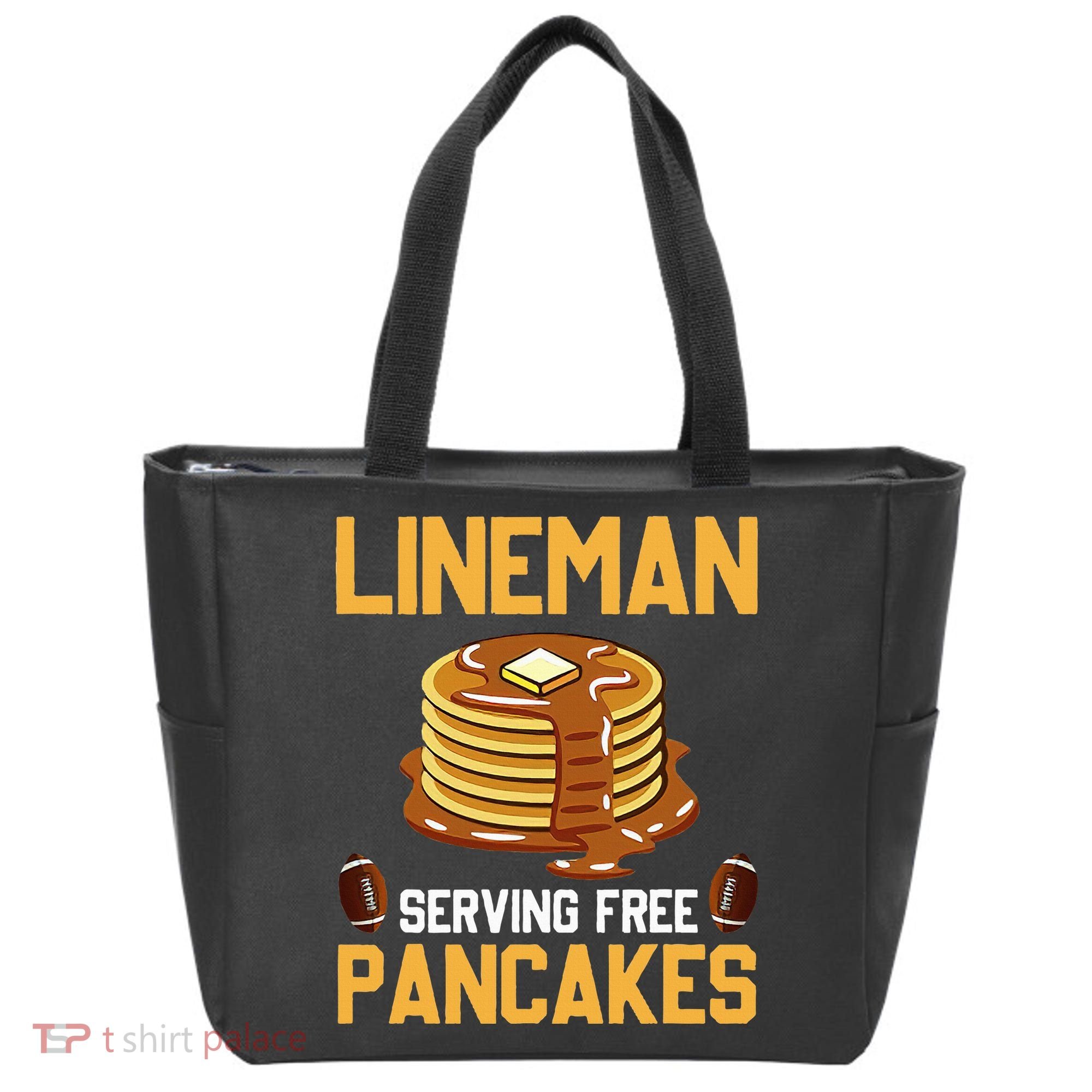 Football Lineman Serving Pancakes Daily Offensive Lineman Tote Bag