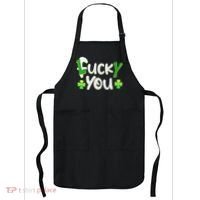 Funny Leprechaun Shamrock Fuck Lucky You St Patricks Day Apron thumb 0