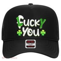 Funny Leprechaun Shamrock Fuck Lucky You St Patricks Day Hat thumb 0