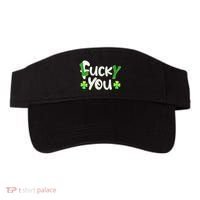 Funny Leprechaun Shamrock Fuck Lucky You St Patricks Day Visor thumb 0