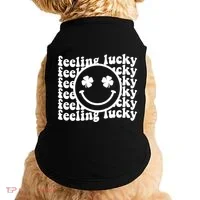 Feeling Lucky Smiley Irish Clover Doggie Tank thumb 0