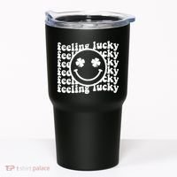 Feeling Lucky Smiley Irish Clover Tumbler thumb 0
