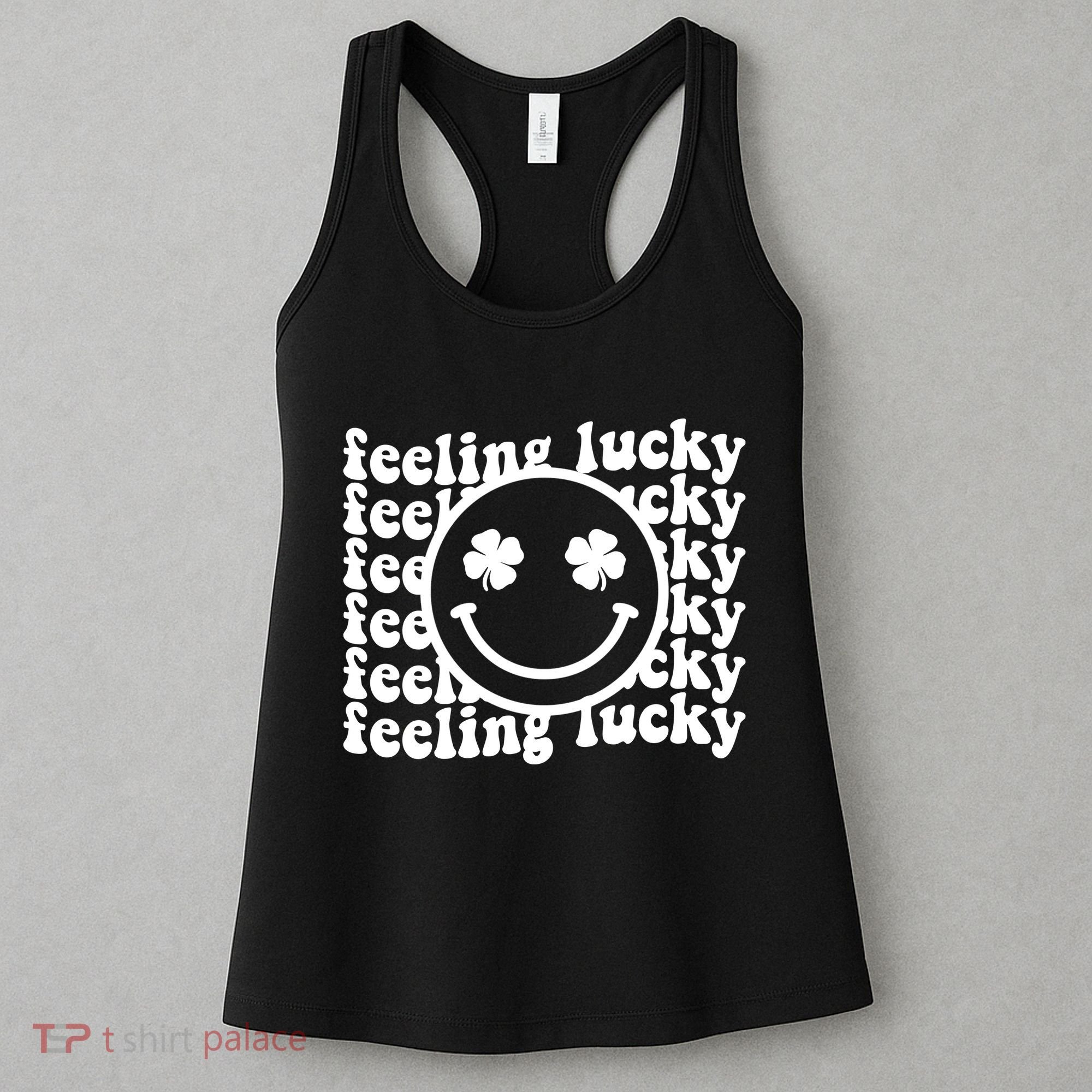 Feeling Lucky Smiley Irish Clover Women's Tank Top